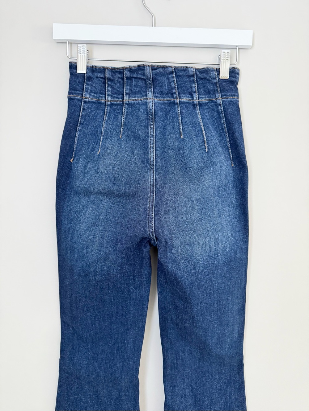 Free People Dark Blue High-Waist Flare Jeans - Picture 10 of 15